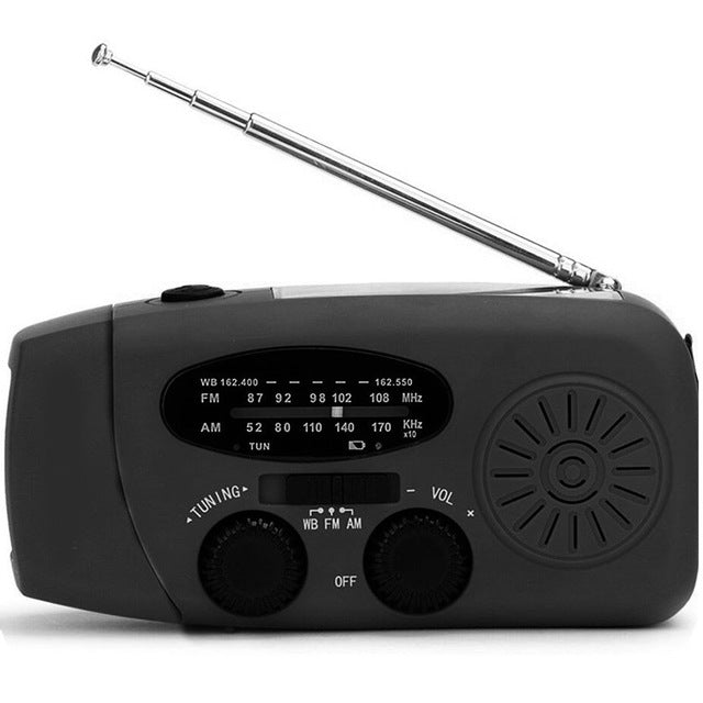 Solar Hand Crank Emergency Radio Flashlight - Always Powered