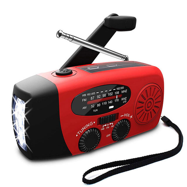 Solar Hand Crank Emergency Radio Flashlight - Always Powered
