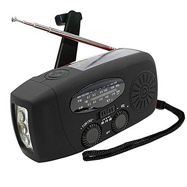 Solar Hand Crank Emergency Radio Flashlight - Always Powered