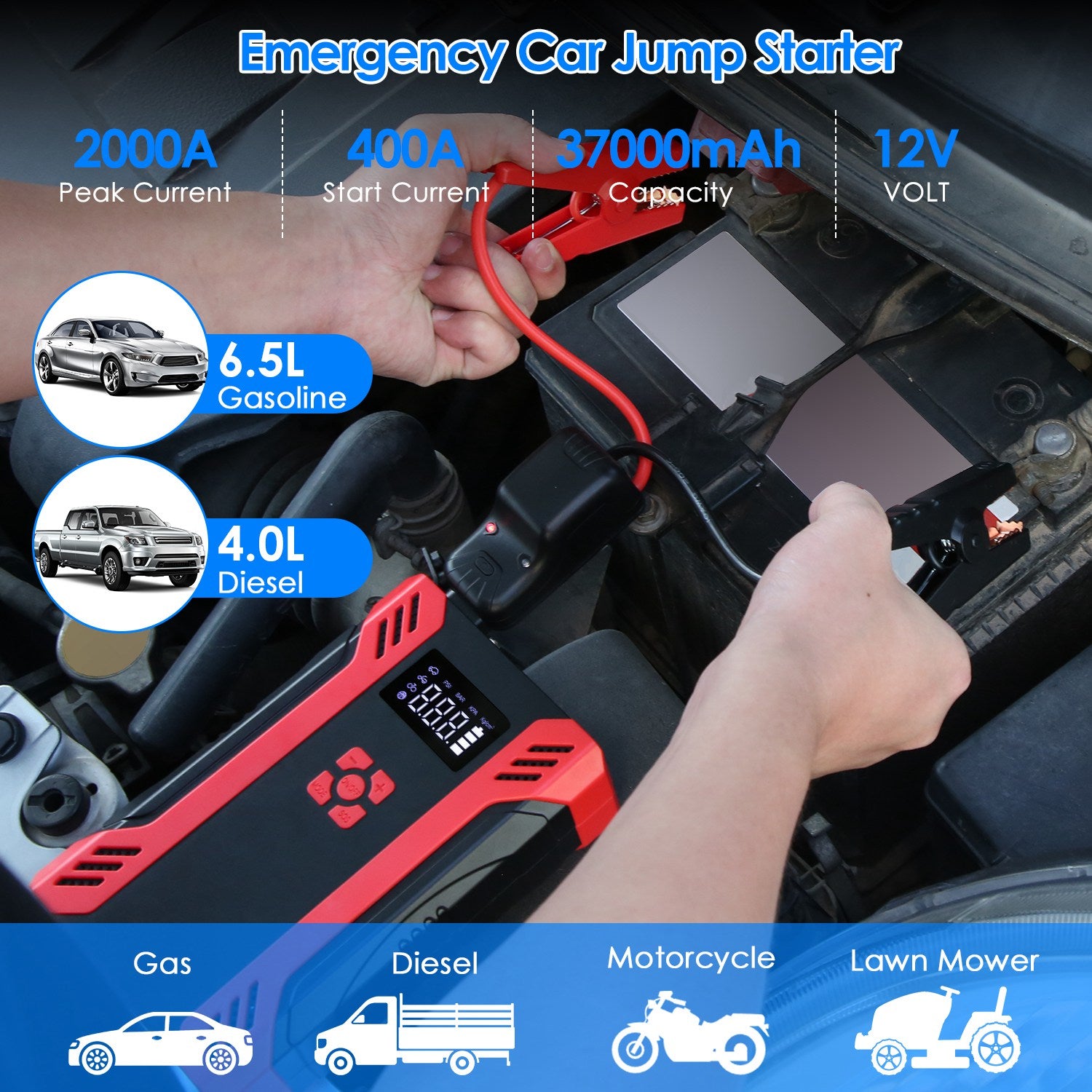 Portable Jump Starter with Air Compressor - Ultimate Roadside Kit