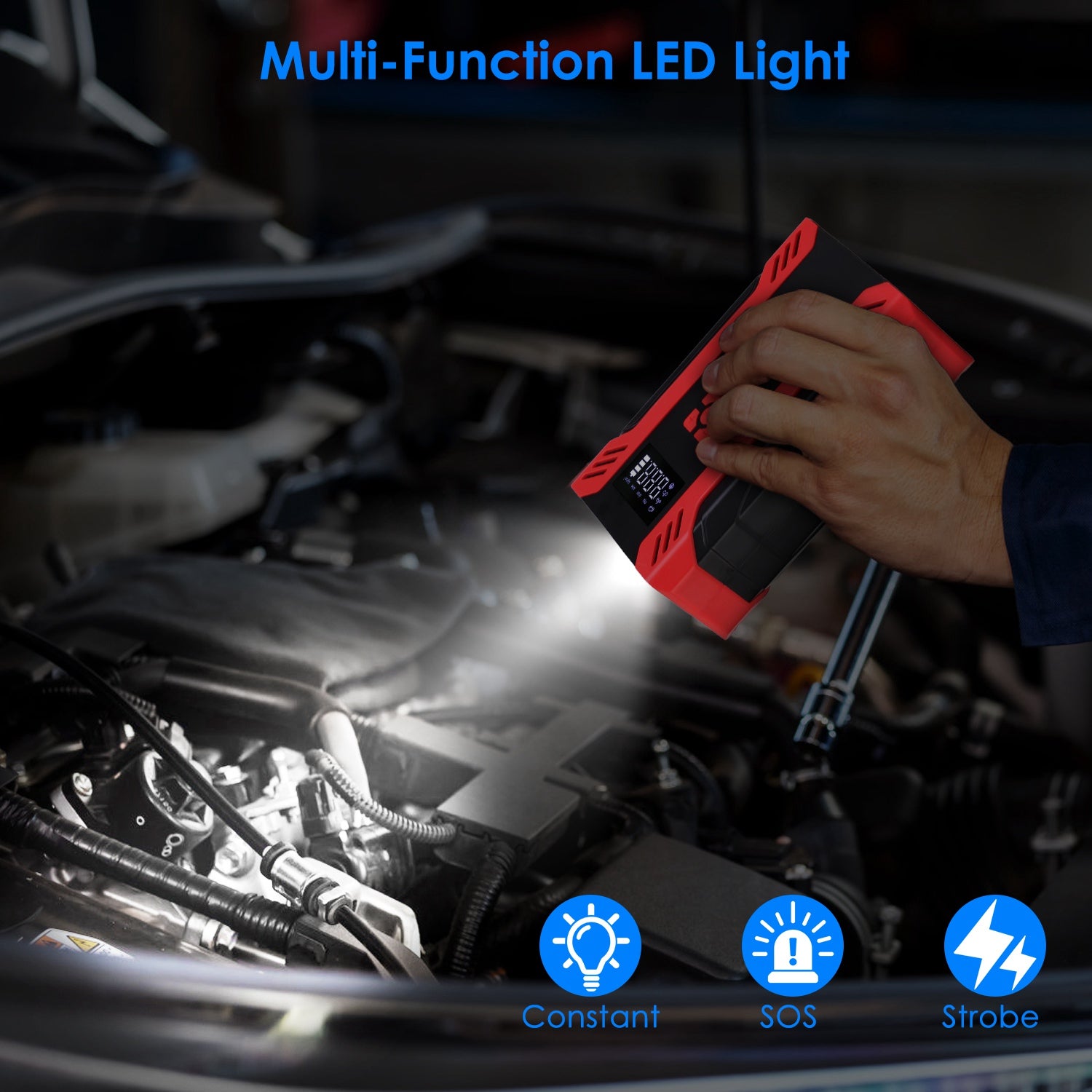 Portable Jump Starter with Air Compressor - Ultimate Roadside Kit
